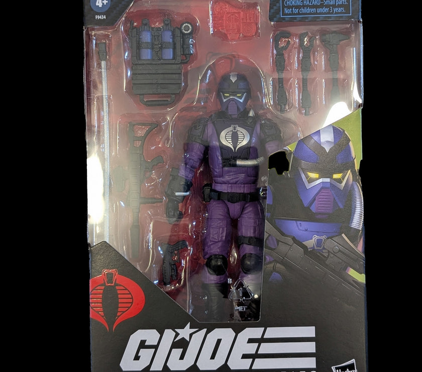 6-inch Hasbro Cobra Techno-Viper action figure from GI Joe Classified Series with multiple accessories in packaging