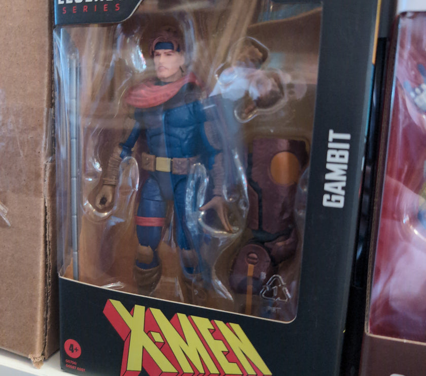 Hasbro Marvel Legends Gambit 6-inch action figure from X-Men Age of Apocalypse series in window box packaging.