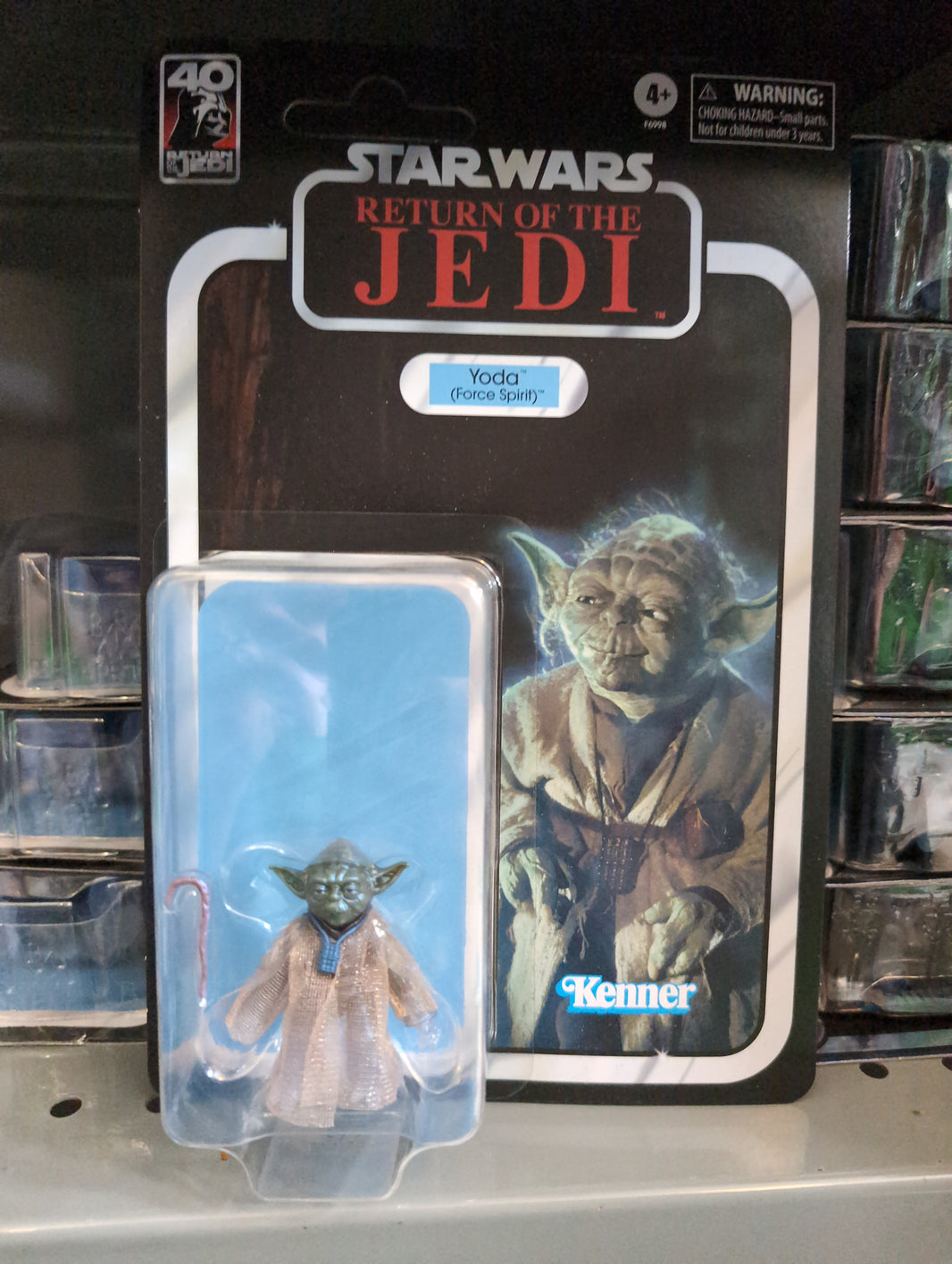 Hasbro Star Wars Return of the Jedi Yoda Force Ghost action figure in original Kenner style packaging