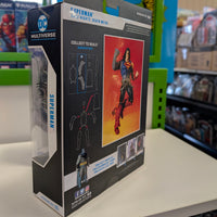 McFarlane DC Multiverse Superman Death Metal 7-inch action figure packaging rear view with collect to build diagram