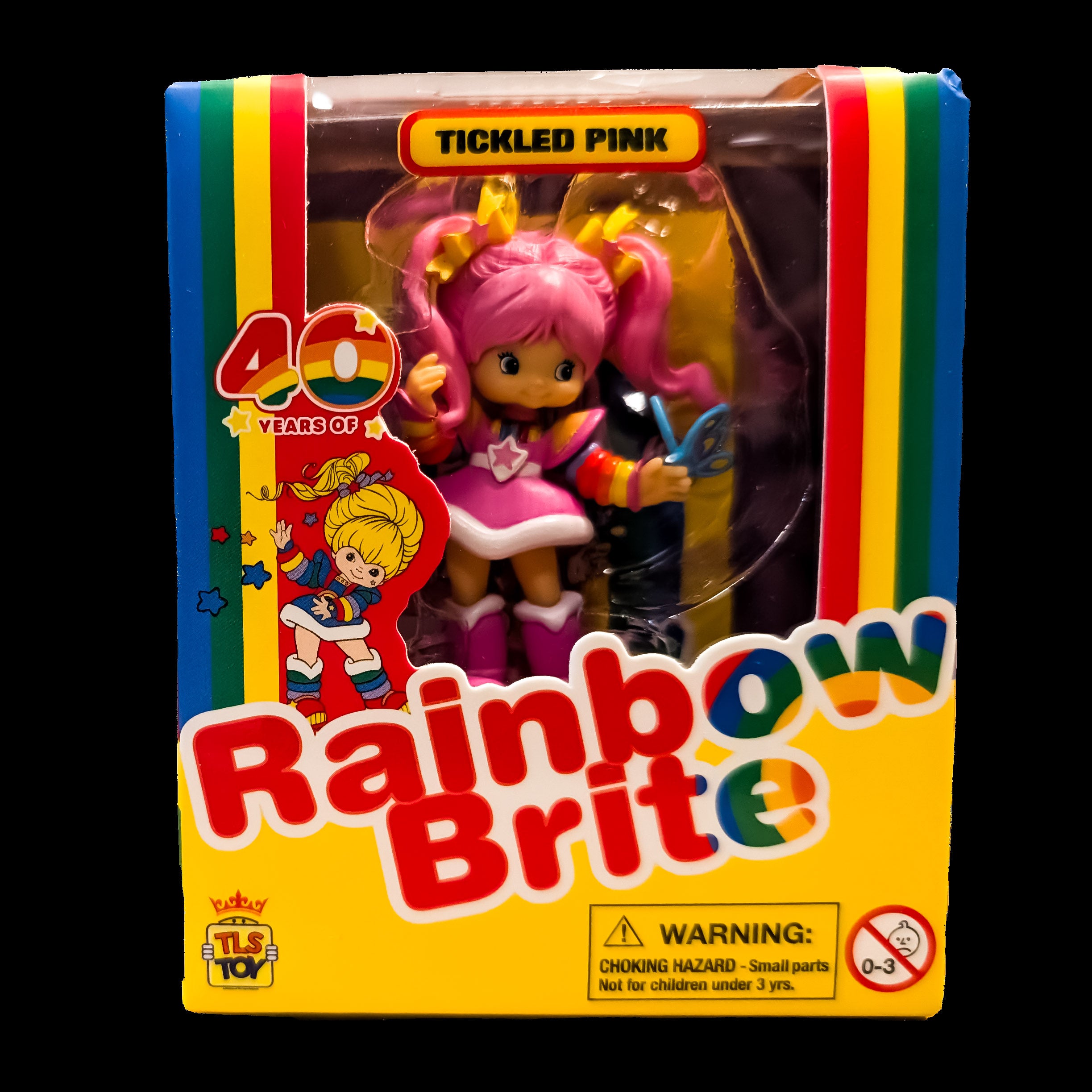 Loyal Subjects Tickled Pink 2.5 inch CheeBee figure celebrating 40 years of Rainbow Brite in colorful packaging