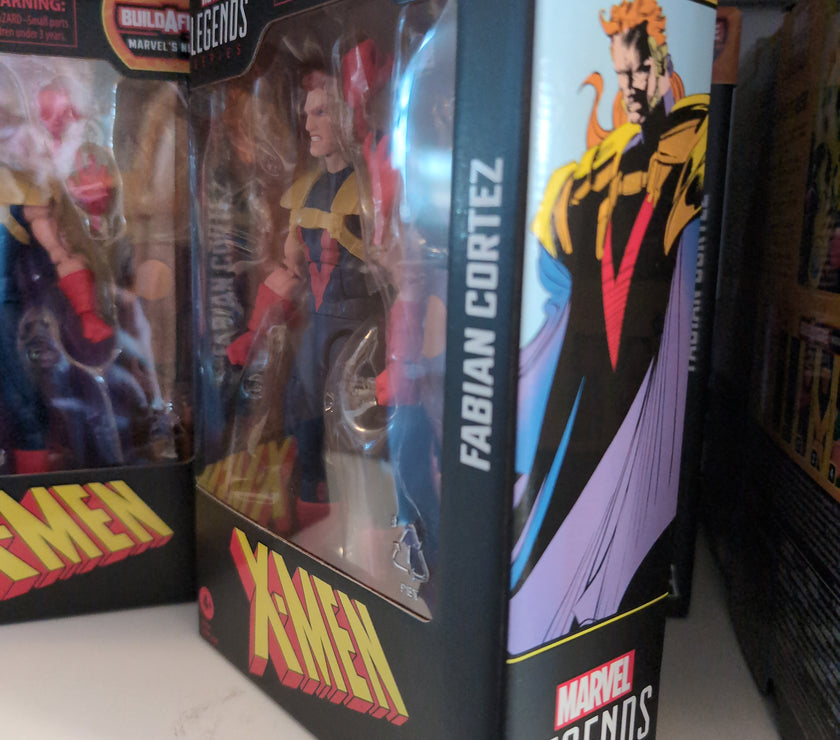 Hasbro Fabian Cortez Marvel Legends 6-inch action figure from X-Men series in collectible window box packaging.