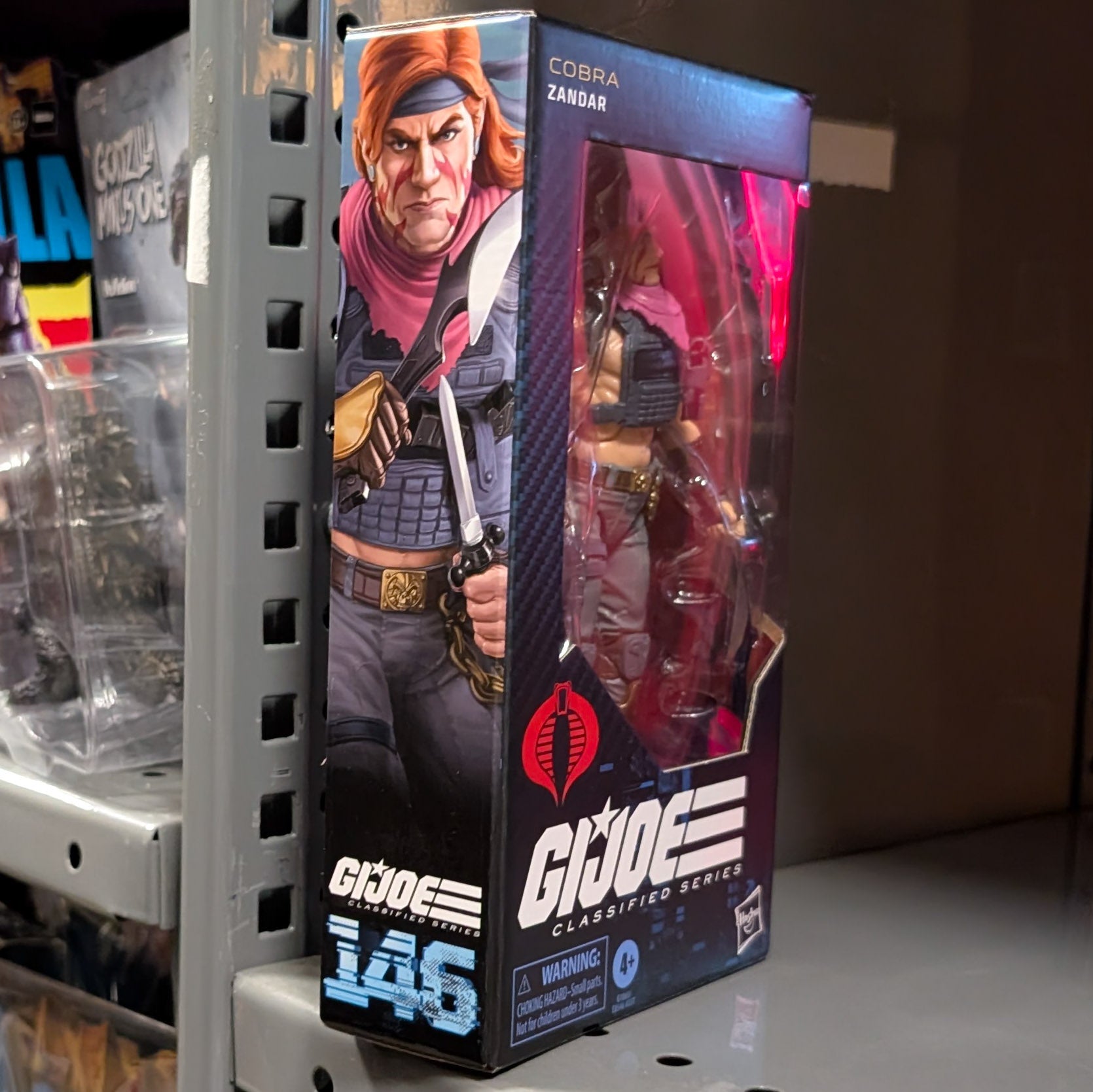 Hasbro GI Joe Classified Series 6-inch Zandar action figure in unopened box with detailed side artwork
