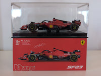 Bburago Formula 1 U-PICK Diecast Car 1:43 Scale with Display Case Motorsport Collectible in red Ferrari design