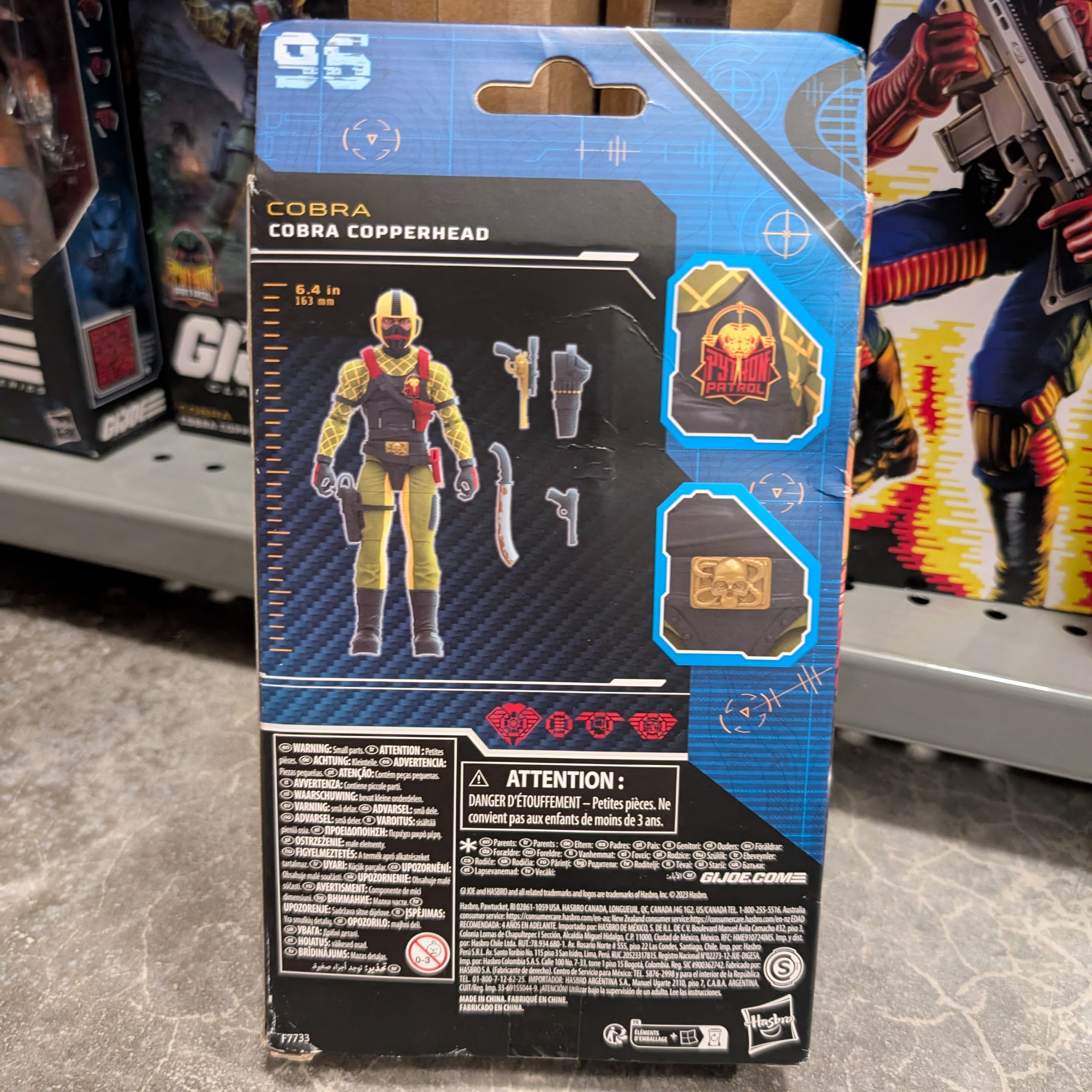 Hasbro GI Joe Classified Series 6-inch Cobra Copperhead Python Patrol action figure packaging back view