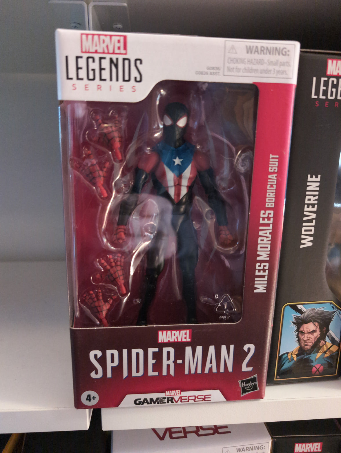 Hasbro Marvel Legends Miles Morales Boricua Suit action figure from Spider-Man 2 Gamerverse with poseable hands