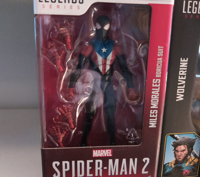 Hasbro Marvel Legends Miles Morales Boricua Suit action figure from Spider-Man 2 Gamerverse with poseable hands