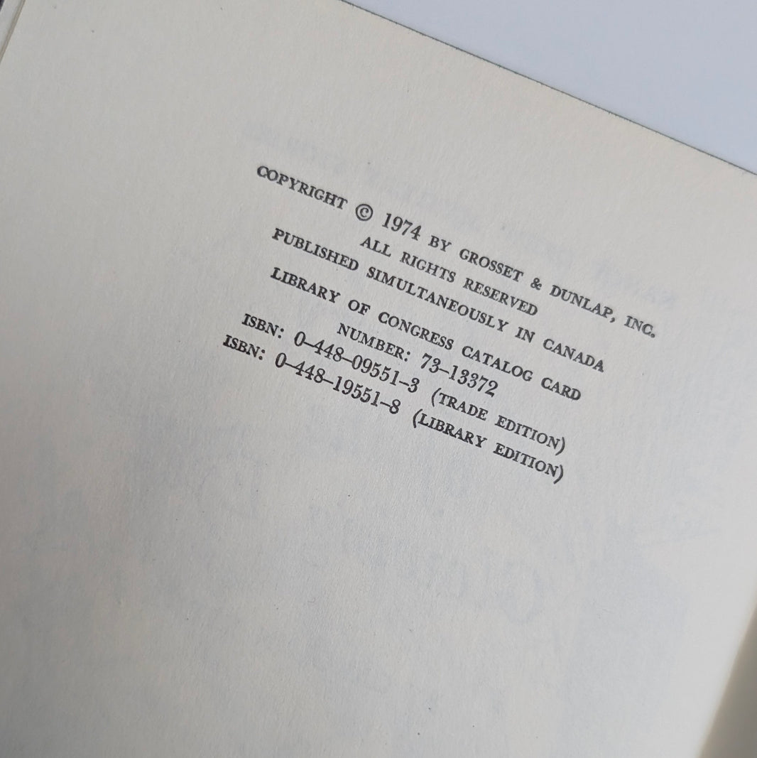 Copyright page of 1974 Grosset & Dunlap, Inc. edition of Nancy Drew Mystery of the Glowing Eye book