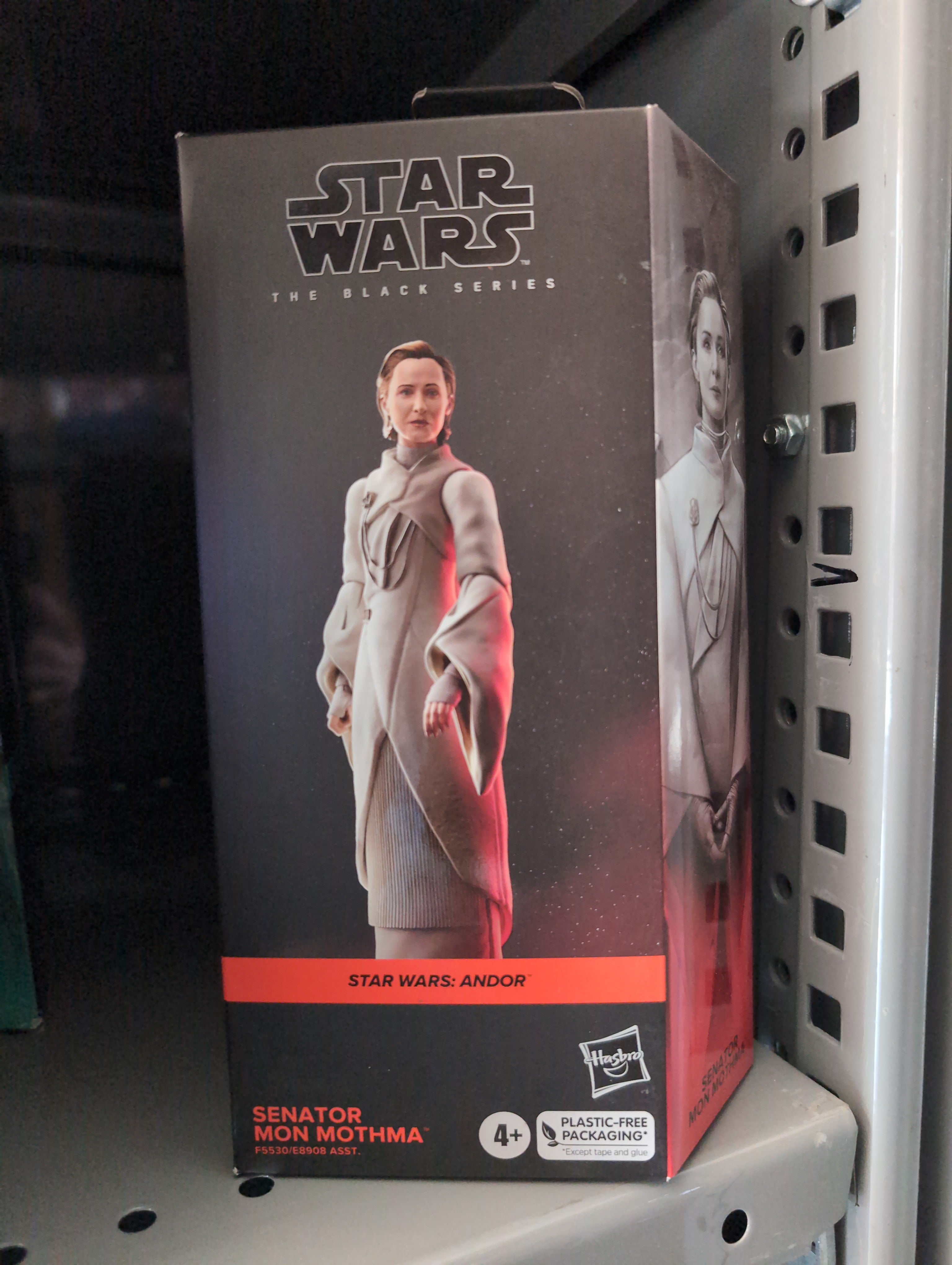 Hasbro Star Wars Black Series Senator Mon Mothma action figure from Andor in detailed white robes packaging