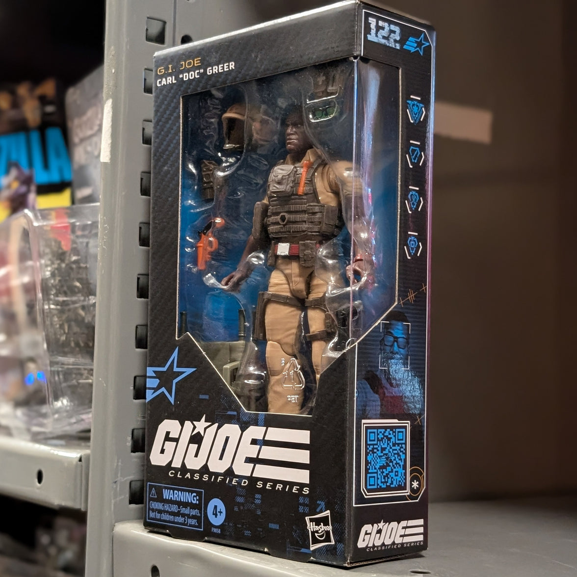 Hasbro GI Joe Classified Series 6-inch Carl Doc Greer action figure in packaging with medical accessories visible