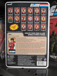 Hasbro GI Joe Jinx action figure packaging showing character profile and collectible card back design.
