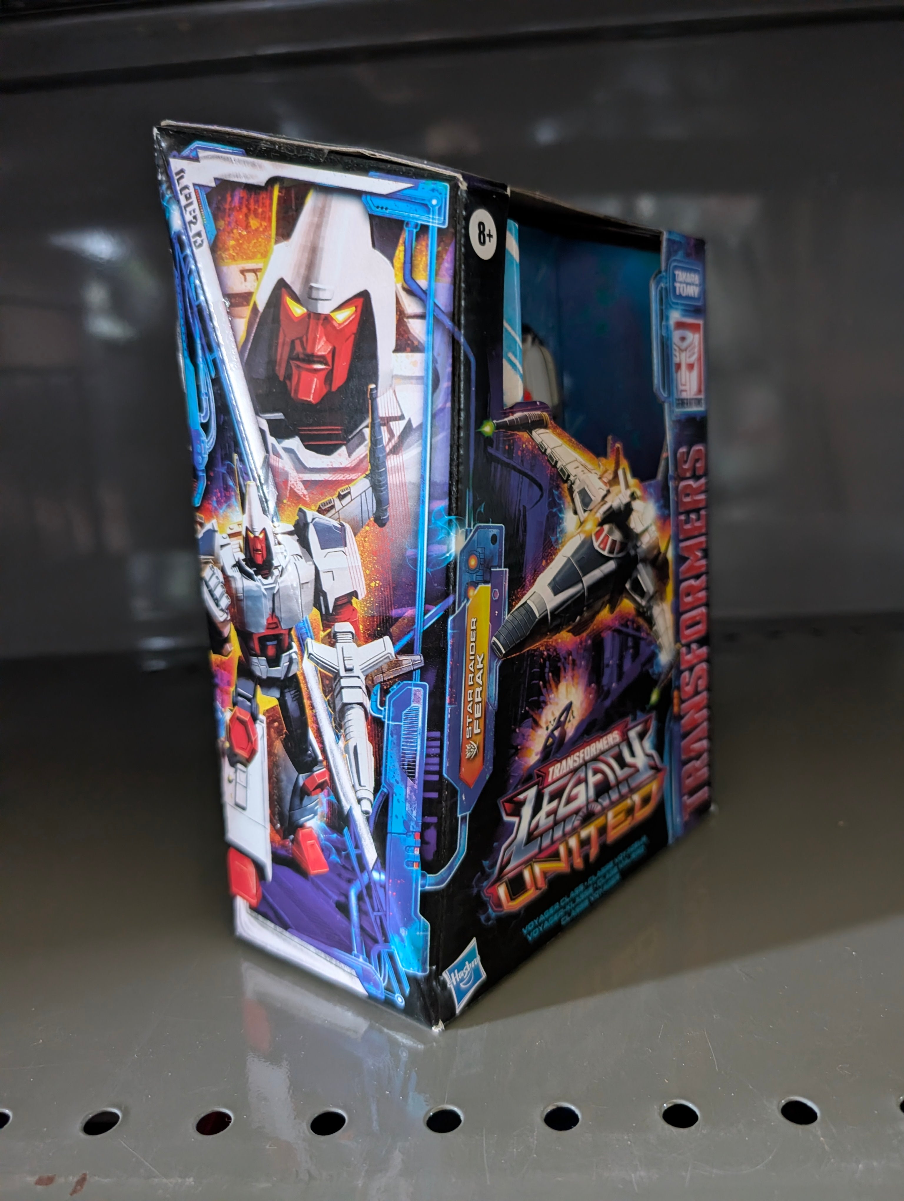 Voyager Star Raider Transformers Legacy United Collectable Action Figure by Hasbro in original box with vibrant artwork