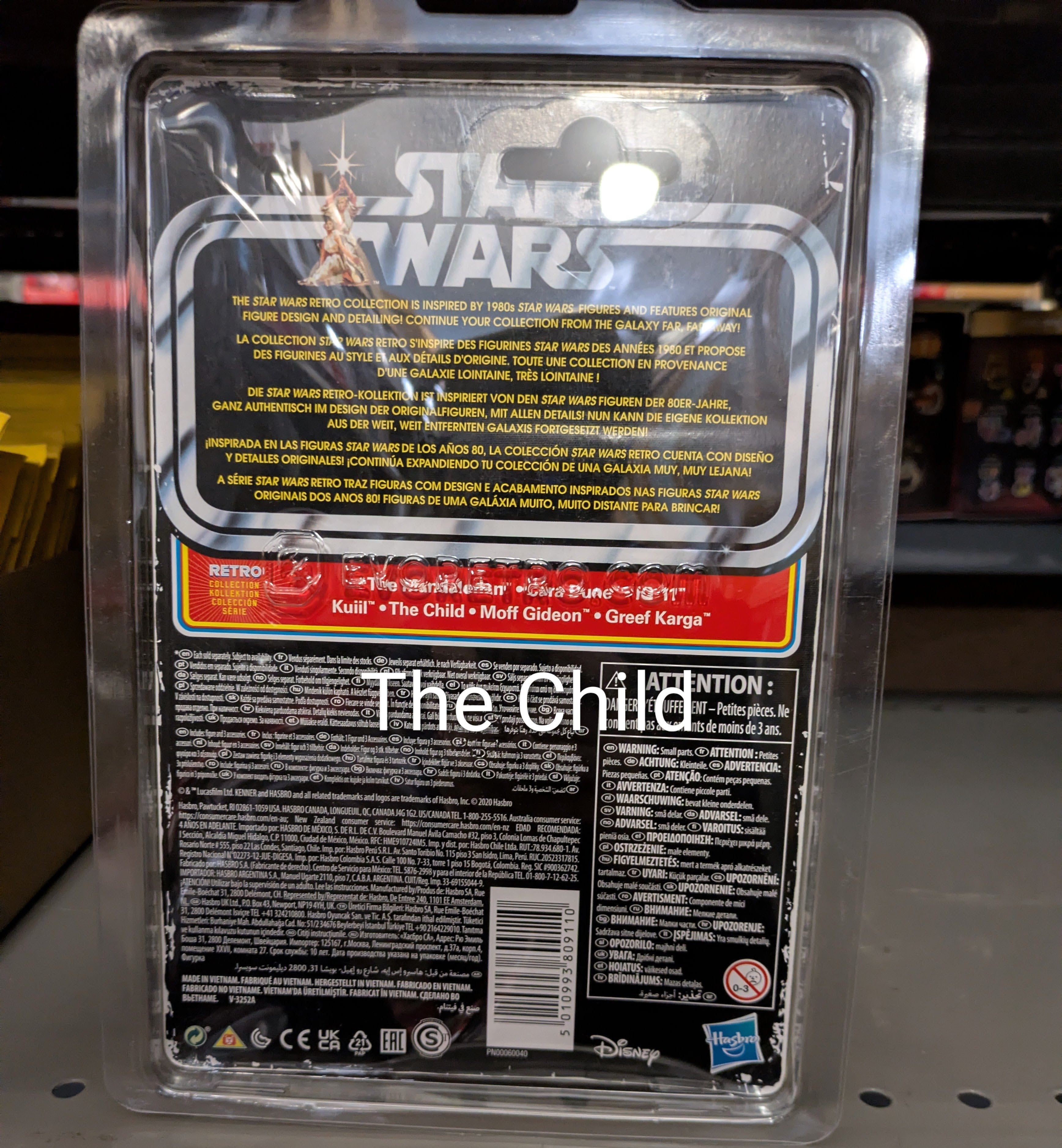 The Child Star Wars Retro Collection Action Figure in case MANDO