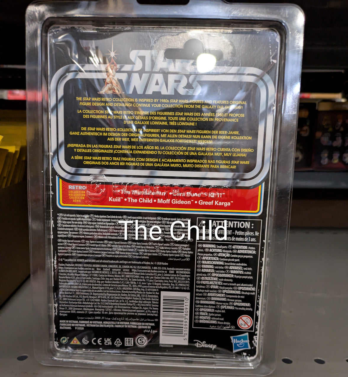 The Child Star Wars Retro Collection Action Figure in case MANDO