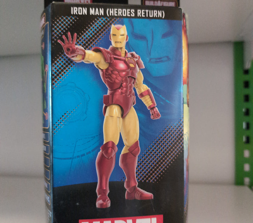 Hasbro Iron Man Heroes Return Marvel Legends 6 inch action figure in detailed red and gold armor packaging