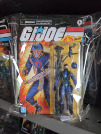 Hasbro GI Joe Cobra Officer action figure with removable helmet and accessories in original retro packaging