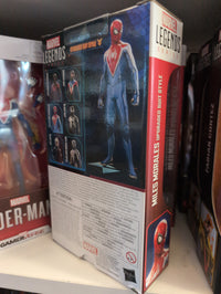 Hasbro Marvel Legends Gamerverse Miles Morales Upgraded Suit action figure packaging showing detailed design and accessories.
