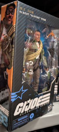 Hasbro G.I. Joe Classified Series 6-inch Albert Alpine Pine action figure in window display box with accessories