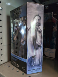 Hasbro Obi-Wan Kenobi Jedi Legend Star Wars Black Series action figure in packaging on display shelf