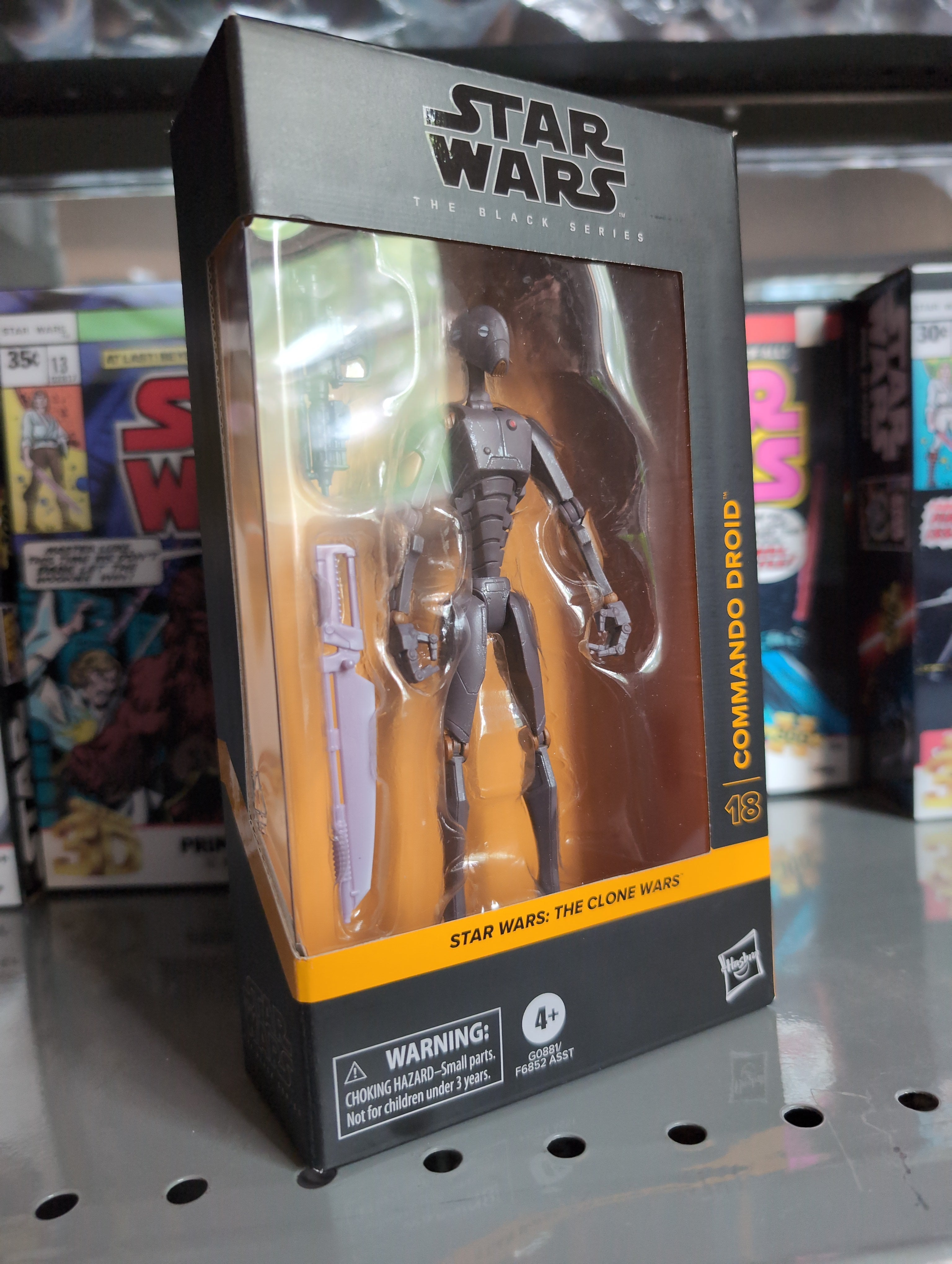 Hasbro Star Wars Black Series 1:12 scale Commando Droid action figure with weapons in window box packaging