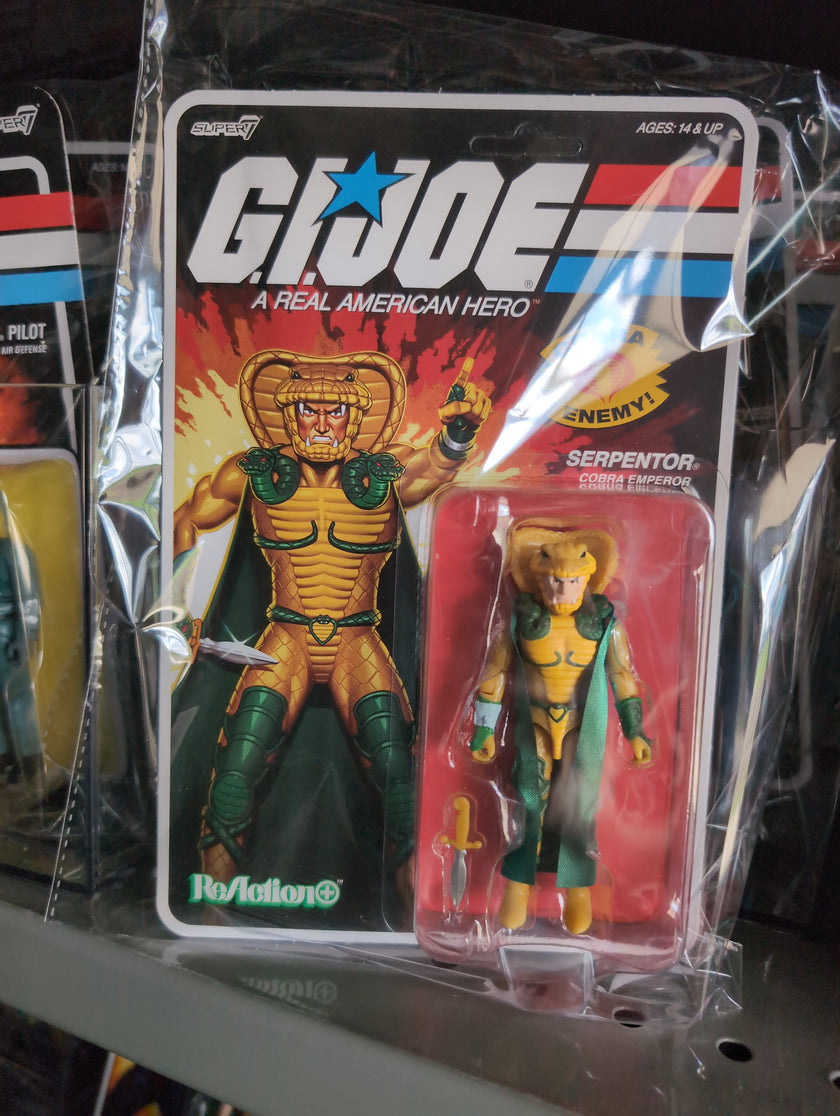 GI Joe Serpentor 3.75 inch action figure by Super7 in original packaging with vintage Cobra Emperor design