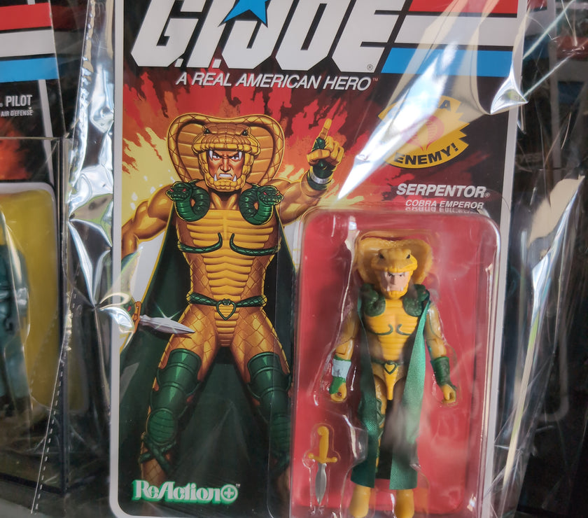 GI Joe Serpentor 3.75 inch action figure by Super7 in original packaging with vintage Cobra Emperor design