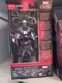 Hasbro Marvel Legends Captain America Secret Empire action figure in 1:12 scale with detailed design and shield accessory.
