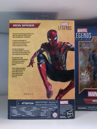Hasbro Marvel Legends Iron Spider 6-inch action figure in detailed packaging with red and gold suit artwork