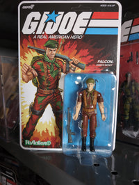 Hasbro G.I. Joe Lt. Falcon action figure in original packaging with green beret and rifle accessory.
