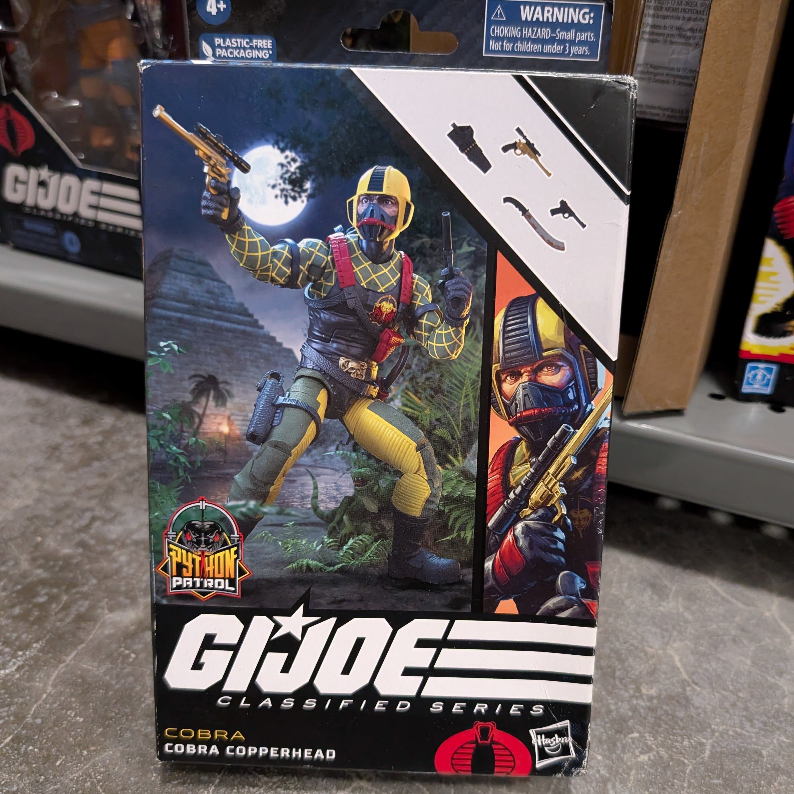 Hasbro G.I. Joe Classified Series 6-inch Cobra Copperhead Python Patrol action figure in packaging display