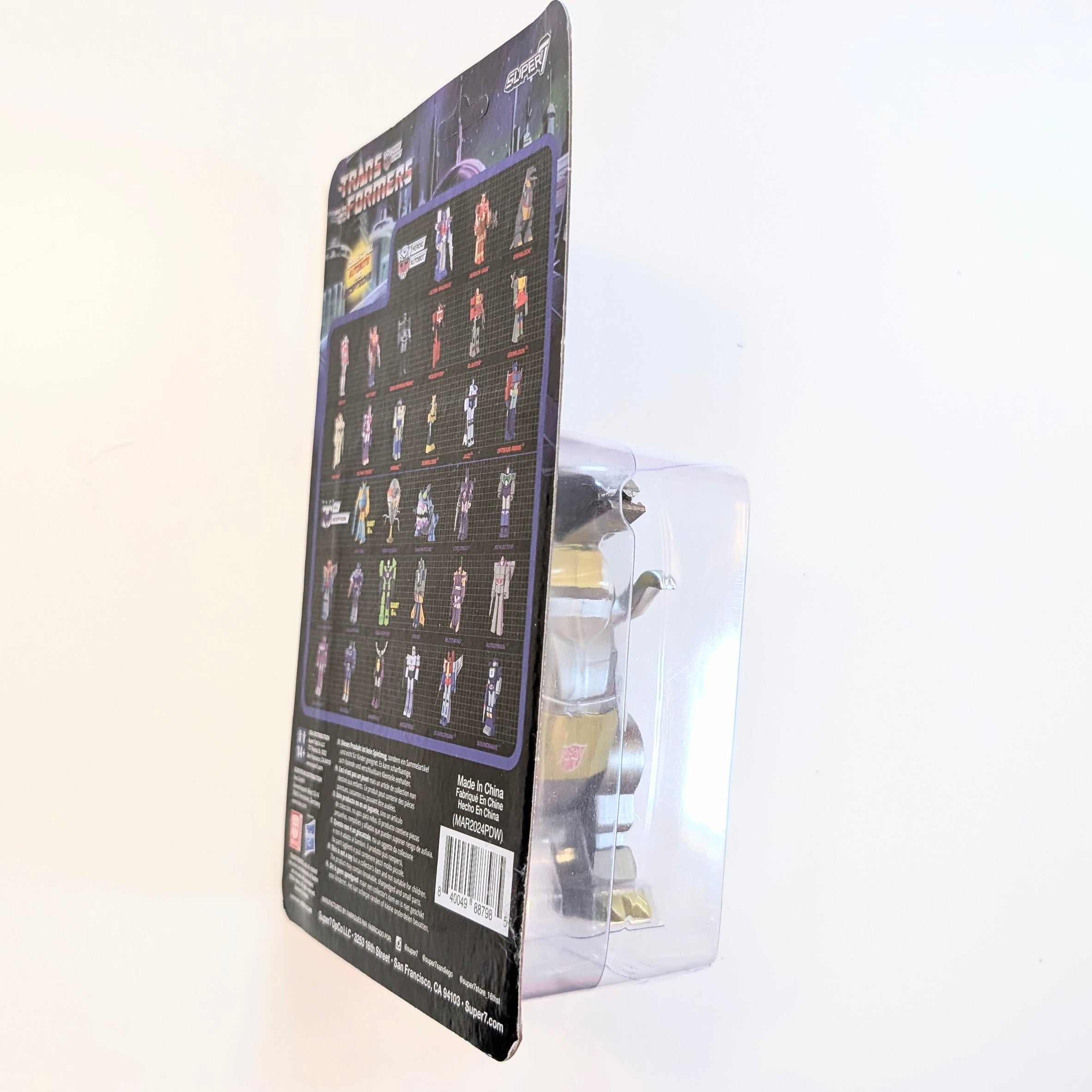 Grimlock Dinobot Transformer Action Figure Super7 3.75 back of packaging