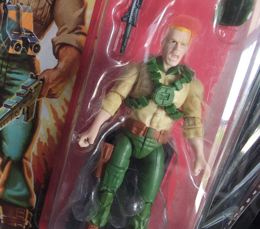 Hasbro GI Joe Duke action figure with O-Ring design in green and tan military outfit with accessories