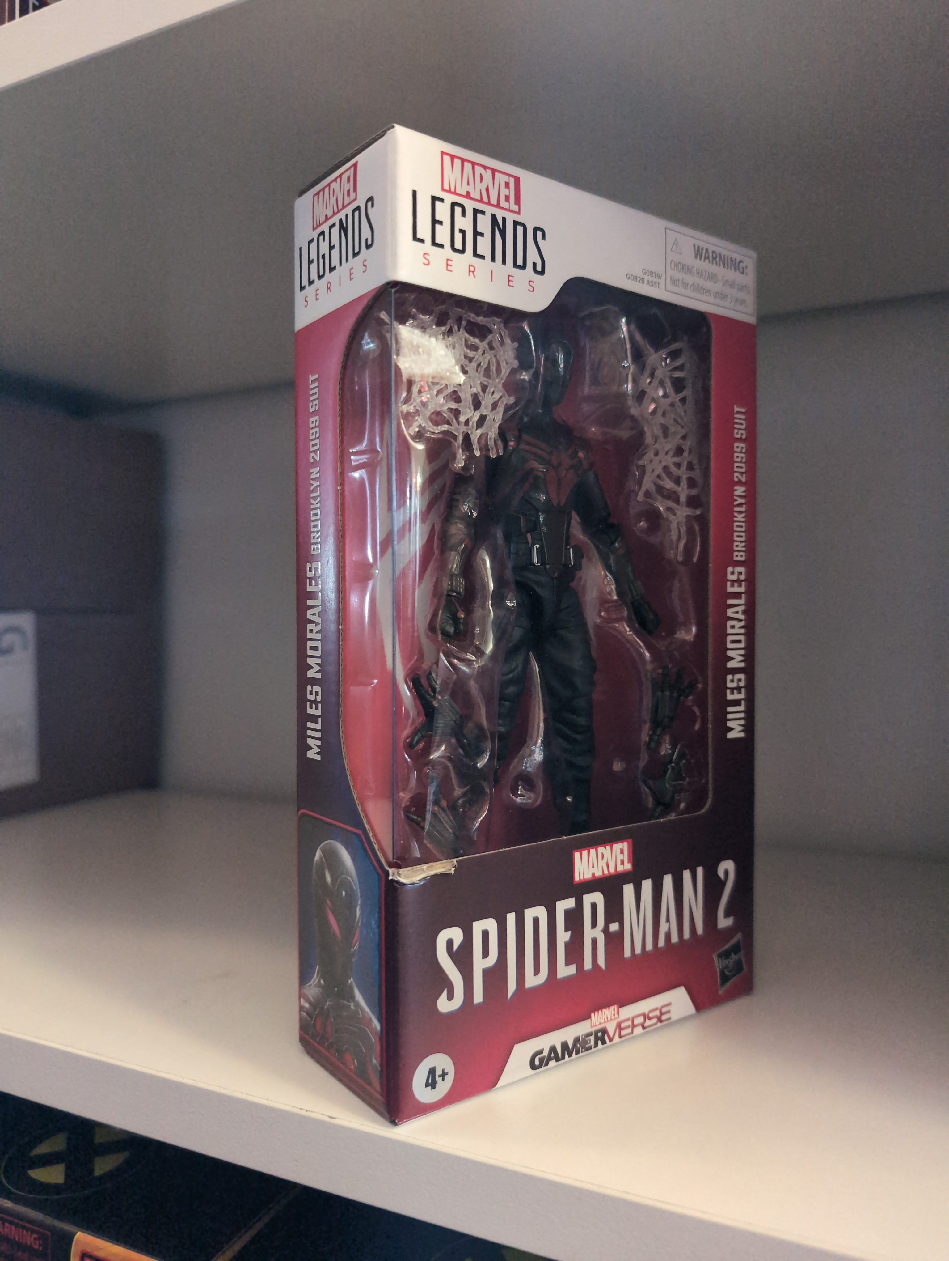 Hasbro Marvel Legends Miles Morales Brooklyn 2099 Suit Spider-Man 2 action figure in window box packaging