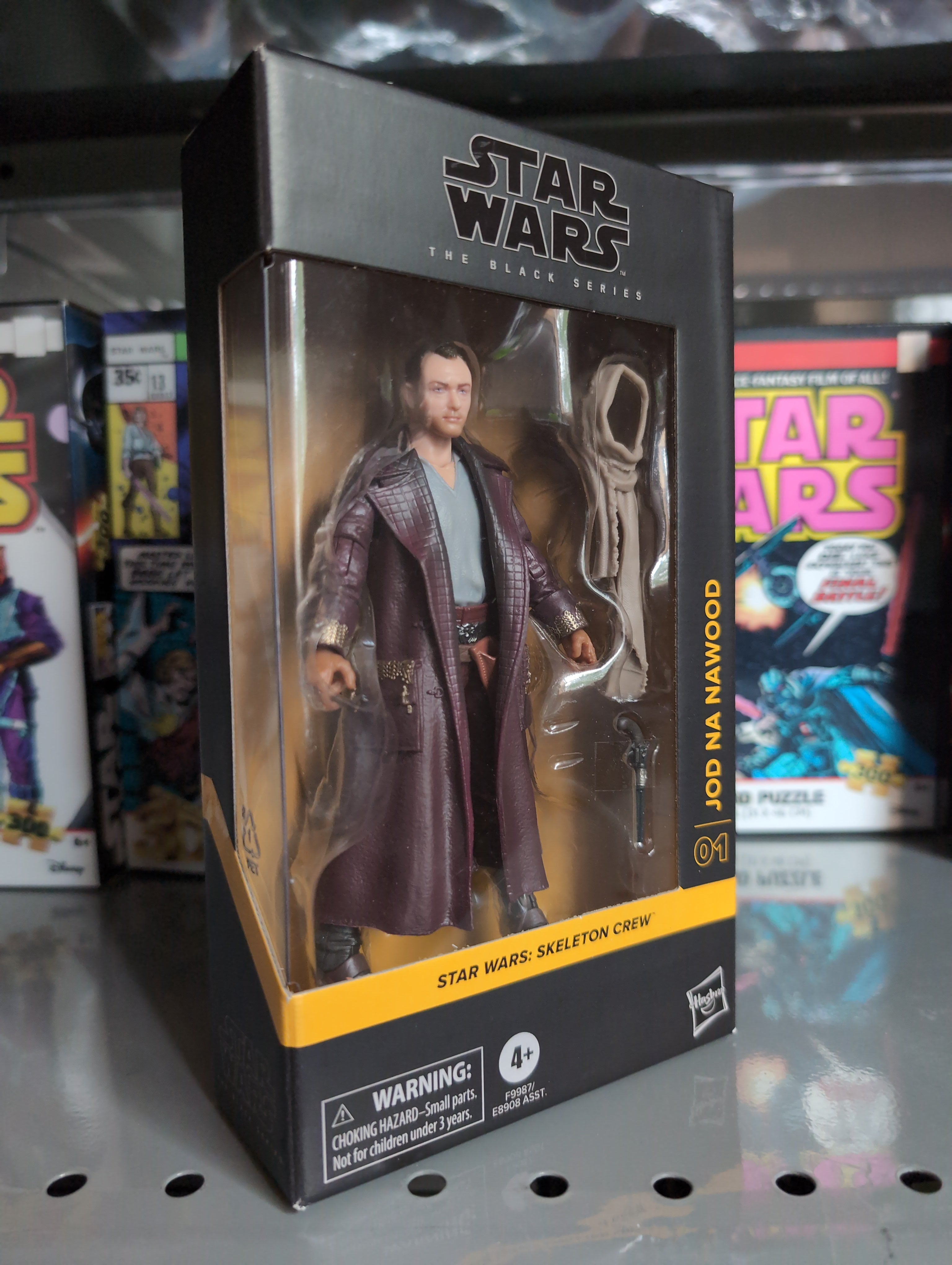 Hasbro Star Wars Black Series Jod Na Nawood action figure in packaging with accessories from Skeleton Crew series