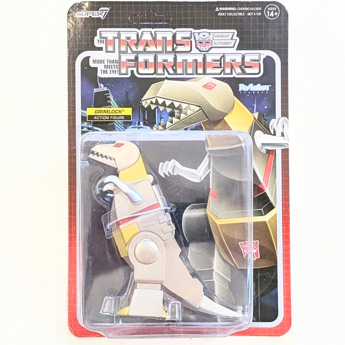 Grimlock Dinobot Transformer Action Figure Super7 3.75 in original packaging