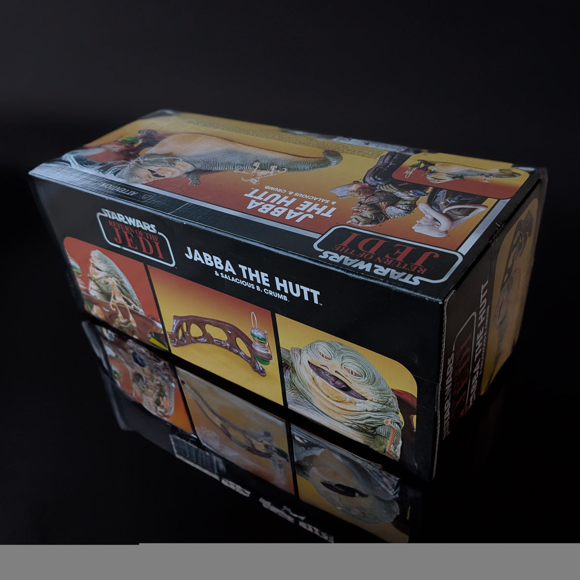 Hasbro Star Wars Black Series Jabba the Hutt 1:12 scale action figure box with detailed images and accessories