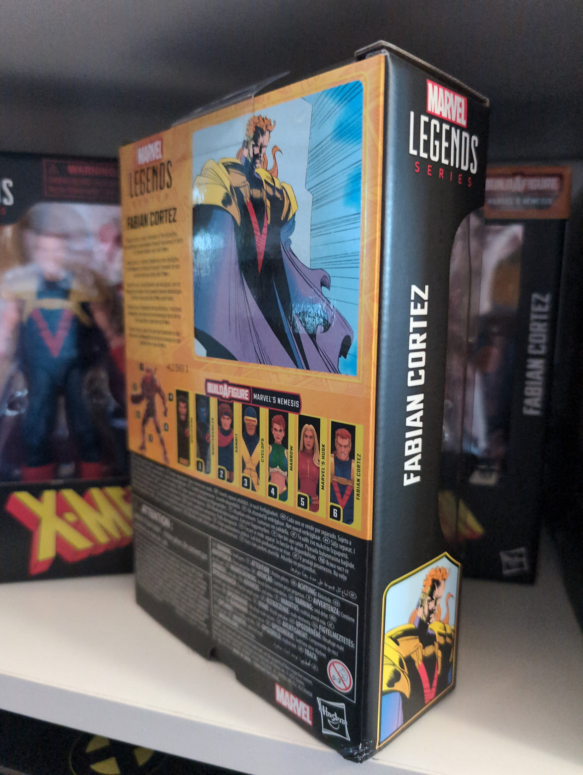 Hasbro Marvel Legends Fabian Cortez 6-inch action figure packaging from X-Men series wave 1 collectible toy box