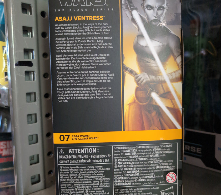Asajj Ventress Action Figure Star Wars Black Series 1:12 Scale