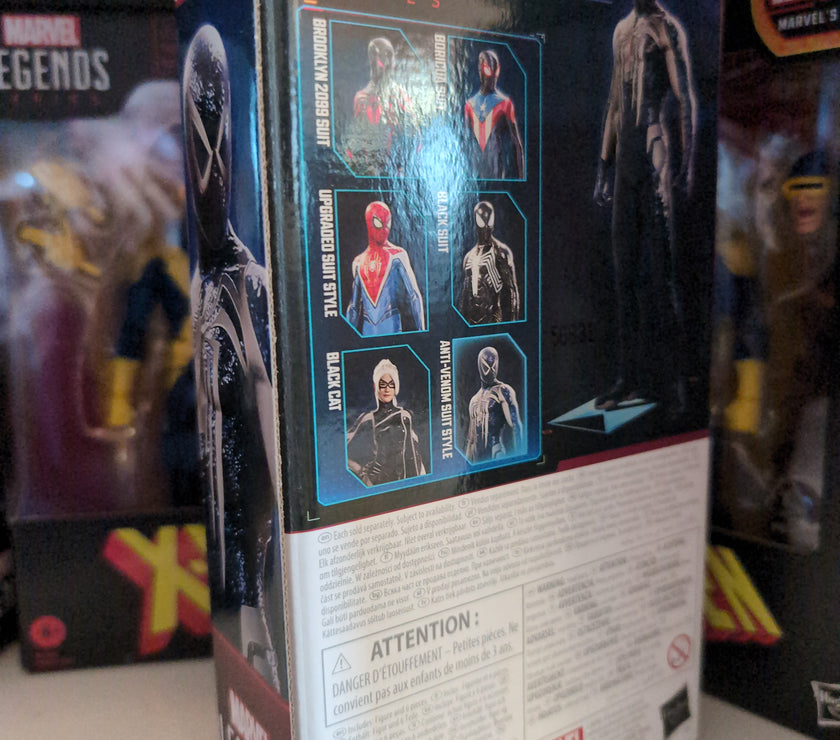 Hasbro Marvel Legends Gamerverse Peter Parker Anti-Venom Suit 6-inch action figure packaging back view