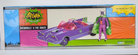 McFarlane Batman '66 Batmobile and Joker Bat Mobile 1/12 scale with Joker figure in colorful box packaging