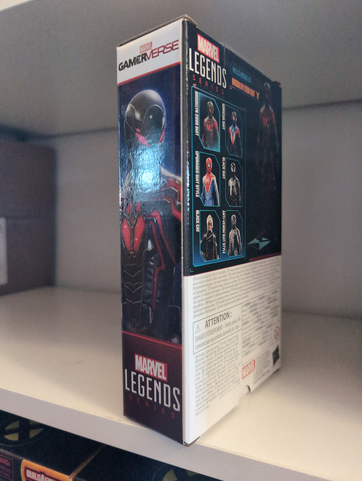 Hasbro Marvel Legends Series Gamerverse Miles Morales Brooklyn 2099 Suit action figure packaging side view