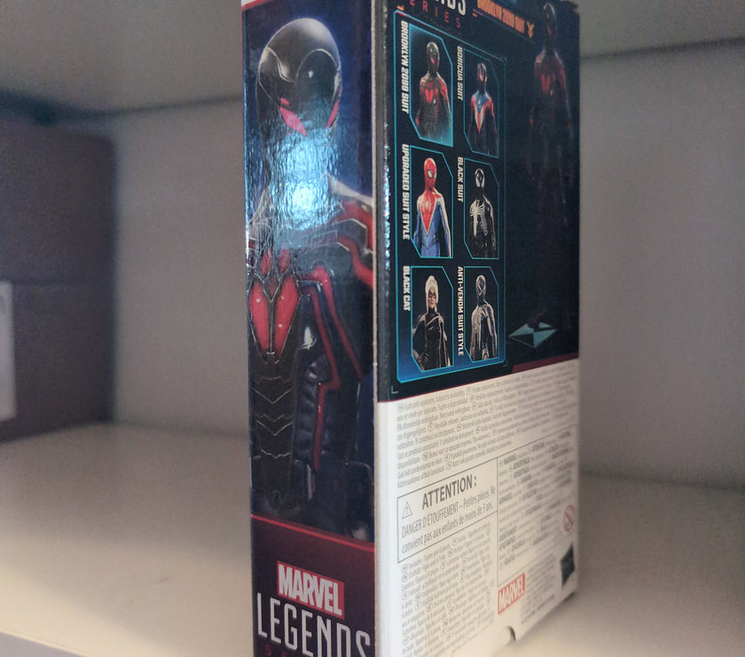 Hasbro Marvel Legends Series Gamerverse Miles Morales Brooklyn 2099 Suit action figure packaging side view