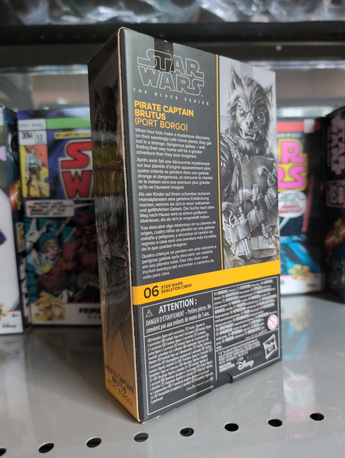 Hasbro Star Wars Black Series Pirate Captain Brutus figure packaging showing character details from Skeleton Crew series