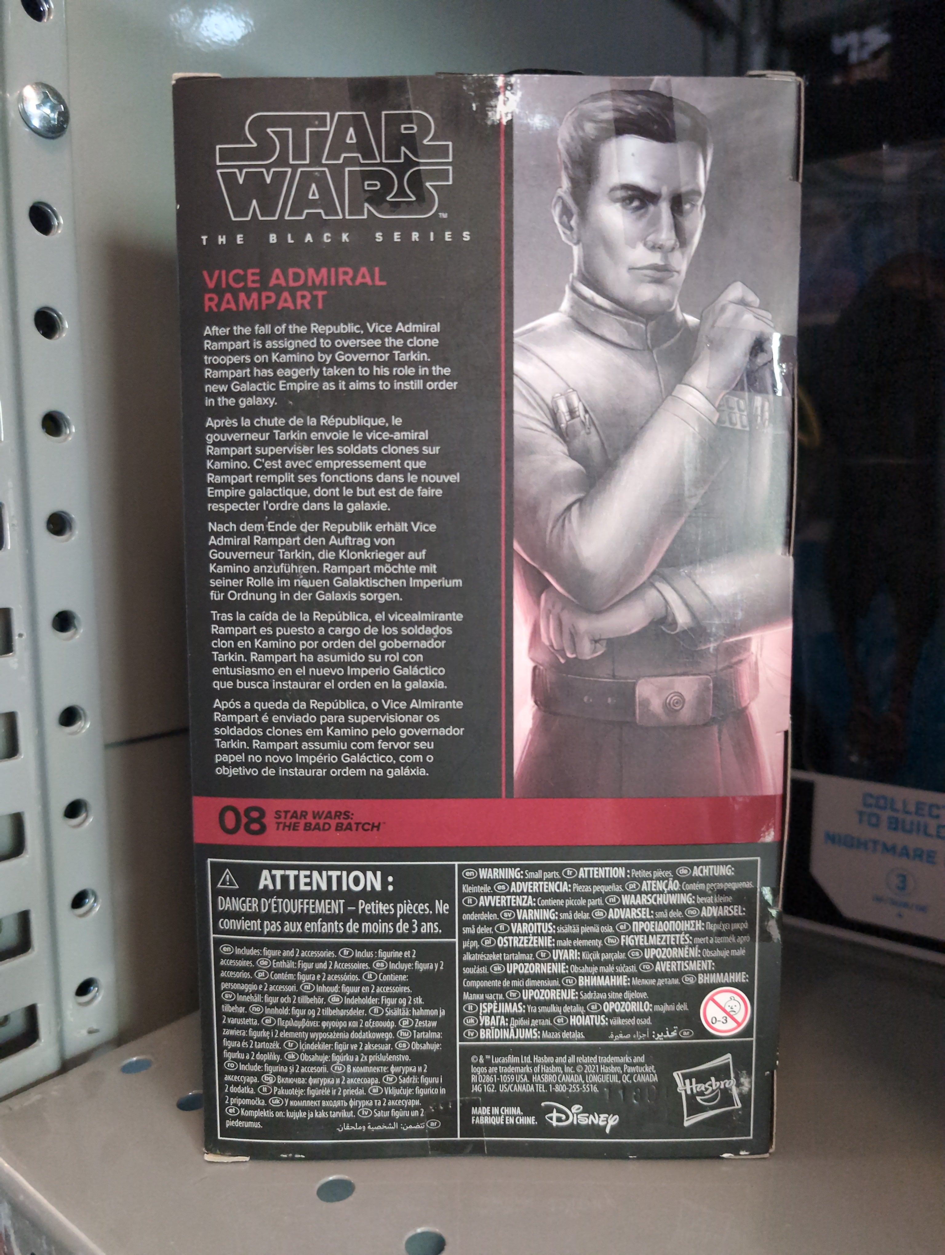 Star Wars Black Series Vice Admiral Rampart figure by Hasbro with detailed uniform and accessories in collector packaging