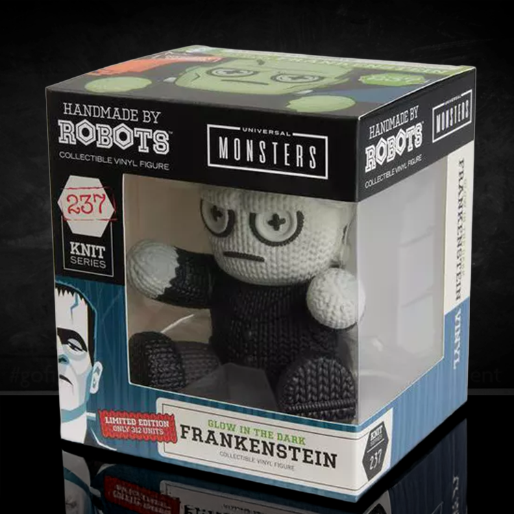 Handmade by Robots Frankenstein Glow in the Dark Vinyl Figure knit series collectible in display box