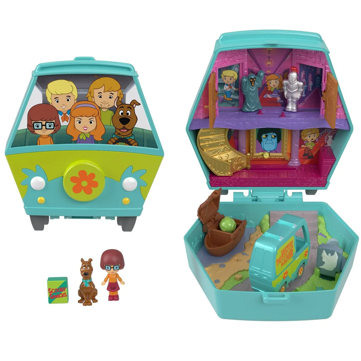 Scooby-Doo 9.84" Mattel Mini-Figure Playset Polly Pocket Compact with Scooby-Doo figures