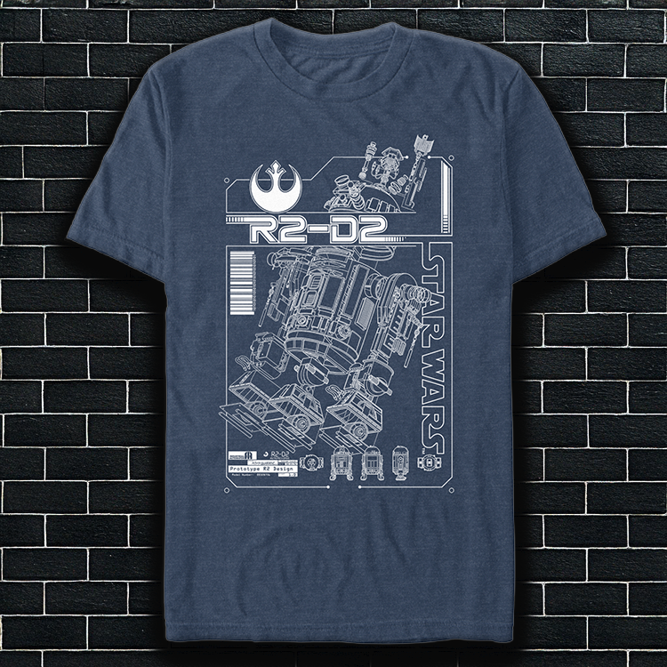 An image of a  Star Wars R2-D2 Schematic Unisex t-Shirt