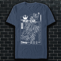 An image of a  Star Wars R2-D2 Schematic Unisex t-Shirt