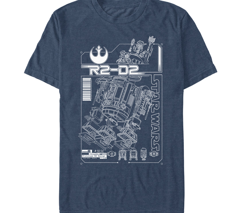 An image of a  Star Wars R2-D2 Schematic Unisex t-Shirt