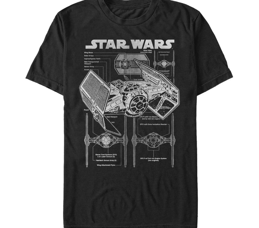 An image of a  Star Wars R2-D2 Schematic Unisex t-Shirt